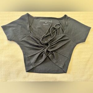 Aeropostale Charcoal Ruched Crop Top